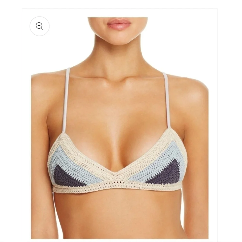 Suboo Crochet Chevron Bikini Set Blue size Large - Picture 2 of 9